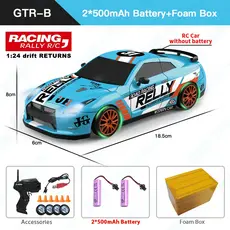 Carro  com luz LED para crianças, controle remoto 4WD, carros drift, corrida profissional