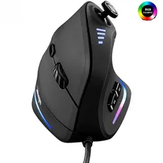ZELOTES-C18 Mouse vertical com suporte a programação, confortável para jogos, 10000DPI, 11 teclas