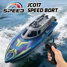Barco de Corrida RC 2.4G JC017 à Prova d’Água – Modelo Elétrico Recarregável com Controle Remoto
