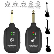 Transmissor De Sistema Sem Fio De Guitarra A8 Receptor Embutido Recarregável