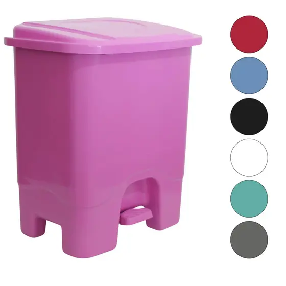 Lixeira 13 Litros Colorida Com Pedal, Para Cozinha ou Banheiro