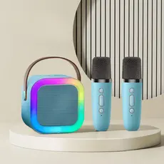 K12 Caixa de som sem fio com microfone Karaokê, Mini Alto-falante Bluetooth portátil de Karaoke com 1/2 Microfone