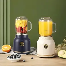 Mini Juicer Liquidificador Portátil Copo Caneca 500ml e 450ml Com 10 Lâminas, Tampa, Canudo e Copo