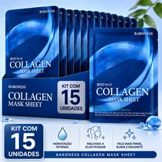 KIT COM 15 MÁSCARAS FÁCIAIS DE COLAGENO - BARONESS