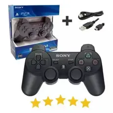 Controle Joystick Compatível Ps3 preto(primeira Linha)