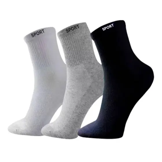 Kit 3 Meias Masculinas Cano Longo Confortáveis