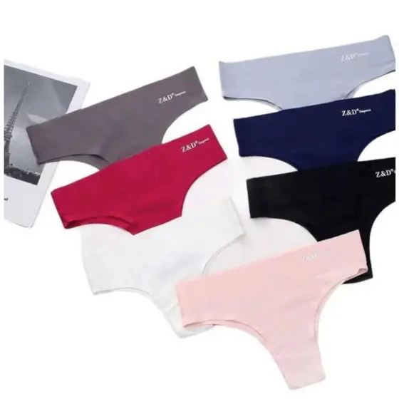 Kit 3 Calcinhas Femininas Sem Costura Tanga Modeladora Confortável