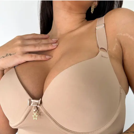 Sutiã Feminino Básico Lateral Larga | Confortável | Cores Variadas