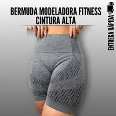 Bermuda Modeladora Feminina Cintura Alta Levanta Bumbum Compressão Abdominal Fitness Academia