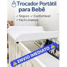 Trocador Portátil Almofadado MDF Courino Seguro Berço Americano Cômoda Suporte Banheira Fácil Limpeza Cores Variações