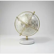 Globo Terrestre Decorativo Com Base Em Pedra 19cm