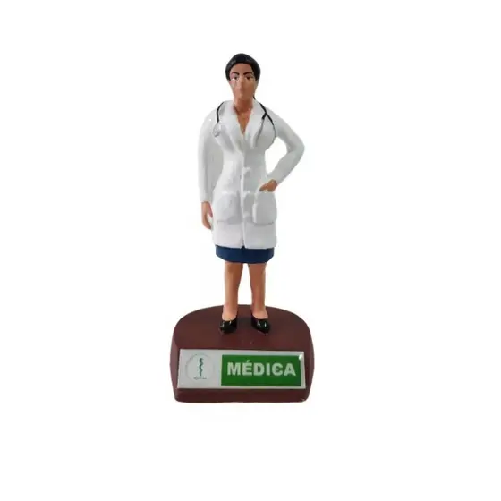 Boneco Profissão Médica Em Resina Artesanal