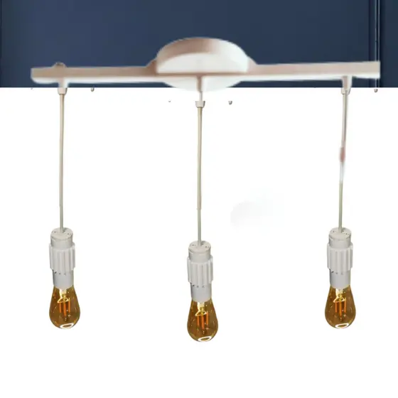 LUMINARIA PENDENTE PREMIUM ALETADO REGULÁVEL TRILHO 3 LAMPADAS - 1 METRO FIO
