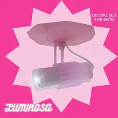 Luminaria Lustre Spot Simples aletado Rosa direcionavel sobrepor para Teto