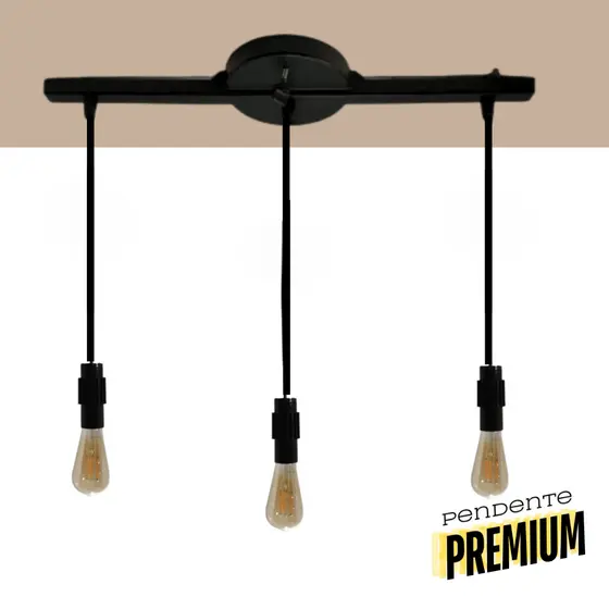 LUMINARIA PENDENTE PREMIUM ALETADO REGULÁVEL TRILHO TRIPLO