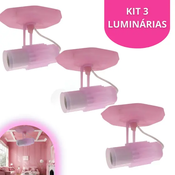 Luminaria Aletado Led Bulbo Kit 3 Peças Cores 110v/220v Exclusivo