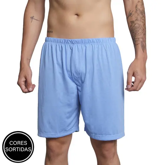 Promoçao Samba Canção Masculina Malha Short Para Dormir Cueca Pijama Conforto Lisa