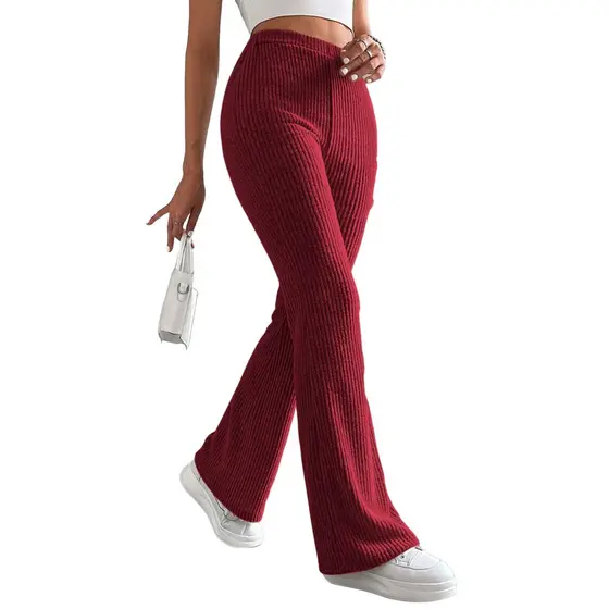 Calça Flare Vekyo Veludo Cotelê Cintura Alta Inverno Frio
