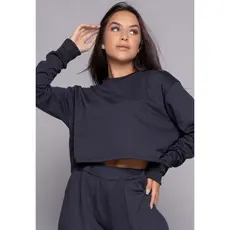 Cropped Blusa Moletinho Gringa Manga Longa Inverno