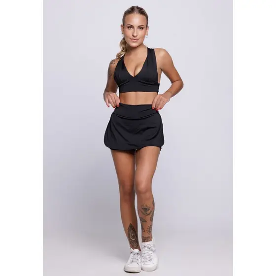 Conjunto Fitness Feminino Top Bojo e Short Saia Roupas para Academia