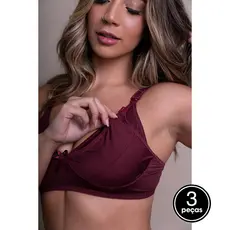 Promoção Kit 3 Sutiã Amamentação Pós Parto Gestante Conforto Atacado