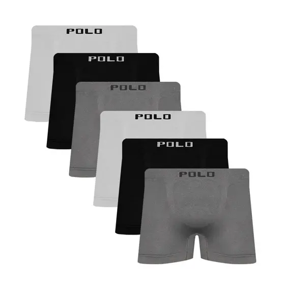 Kit 6 Cueca Box de Microfibra Polo Star Sortida