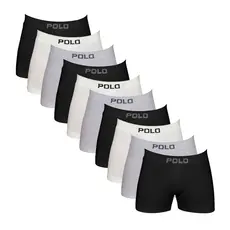 Kit 10 Cuecas de Algodão Polo 781 Boxer Sem Costura Sortida