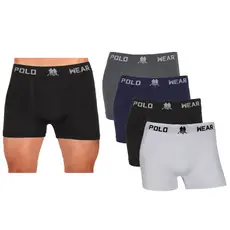 4 Unidades Cuecas Boxer Polo Wear Lisa Microfibra