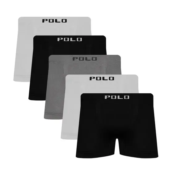 Kit 5 Cuecas Boxer Polo Star Microfibra Masculina Sortida