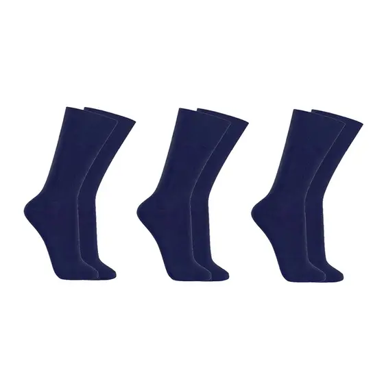 Kit C/3 Pares de Meias Sociais Algodão - Azul