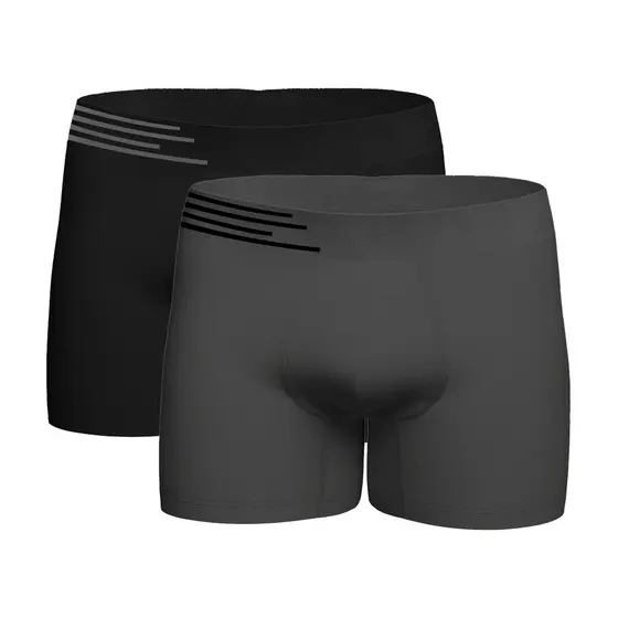 Kit 2 Cueca Boxer Microfibra Up Underwear 436 - Preto/Cinza