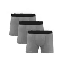 Kit 3 Cuecas Boxer Algodão Cotton Cinza C5