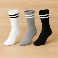 Meia Listrada Algodão Cano Longo Cano Médio Alto Academia Cross Skate Caminhada Rua hip hop 2 Listra