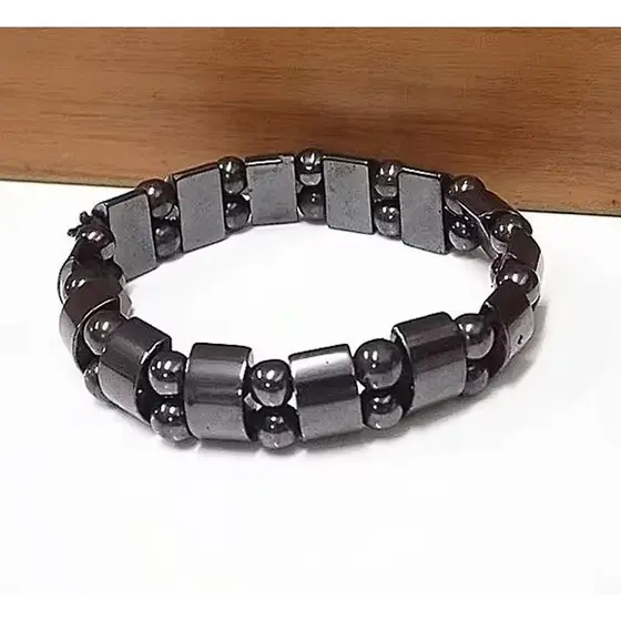 Pulseira Magnética Hematita Clássica Elástica Terapia Magnética Perda de peso e Cuidados com a Saúde