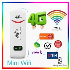 Modem 4g Lte Wi-fi Hotspot Roteador Dongle Usb 150 Mbps Cor Branco-v2 Para Carro