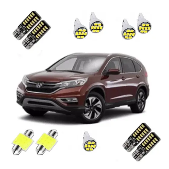 Kit Super Lâmpadas Led Honda CRV 2013 2014 17 Pingo Teto Placa Ré Super Branca 6000k Efeito Xenon