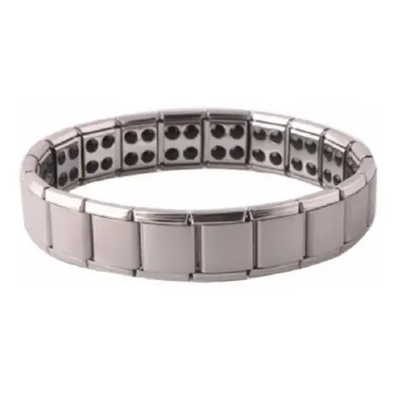 Pulseira Magnética Bioquântico Duplo Imã de Mola Em Aço Cirúrgico Terapia Magnética Alivio Artrite