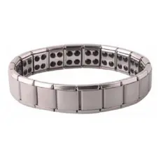Pulseira Magnética Bioquântico Duplo Imã de Mola Em Aço Cirúrgico Terapia Magnética Alivio Artrite