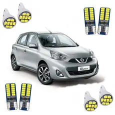 Kit Lâmpada Led Nissan March Farolete Teto Placa Ré Carro
