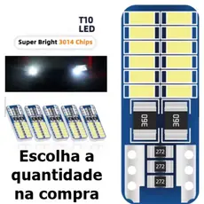 Lâmpada Led Cambus Farolete Placa Cabine T10 24 leds - Super Branco 6000K