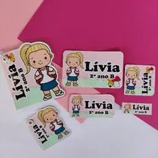 Kit etiqueta escola + chaveiro/etiqueta escolar/volta as aulas 2026