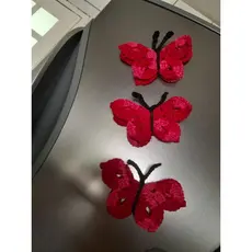imã de geladeira/imã de geladeira borboleta de crochê/kit 3 borboletas imã de geladeira