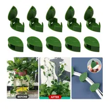 Kit com 10 Clipes de Fixação para Plantas Trepadeiras – Formato Folha
