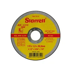Kit 12 Unidades Disco de Corte 4.1/2" Starrett DAC115-14 para Aço Inox e Aço Carbono