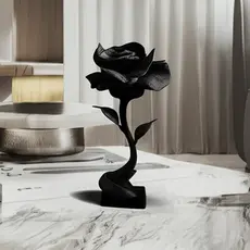 Escultura Flor Rosa Moderna Decoração Sofisticada Casa Sala Estilo Design Enfeite Arte Grande 20cm