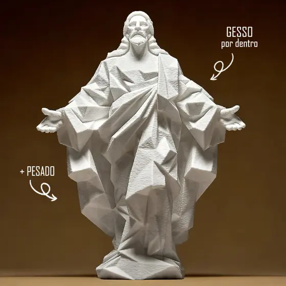 Imagem do Senhor Jesus Cristo em Escultura Decorativa Estátua para Sala Igreja Altar Capela Oração