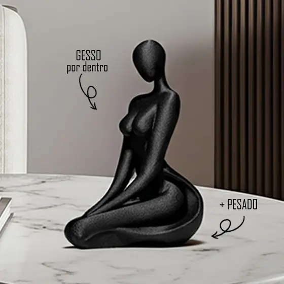 Escultura Mulher Elegante Sensual Sala Estátua Moderna Decoração Enfeite Arte Casa GRANDE 20cm