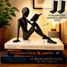 Aparador Organizador de Livros Boneco Leitor Decoração Para Estante