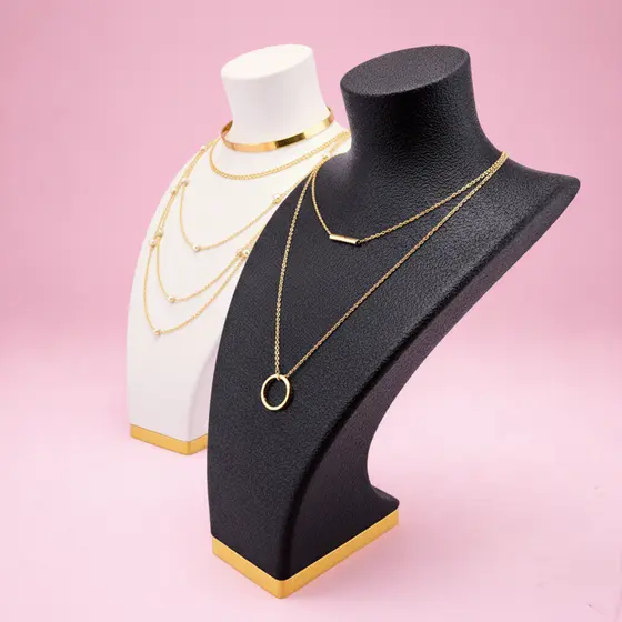 Busto Expositor Porta Colar Joias Premium Grande 25cm Para Vitrine e Loja
