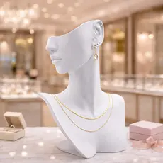 Busto Expositor 28cm Porta Colar Joias Premium Grande Para Vitrine e Loja